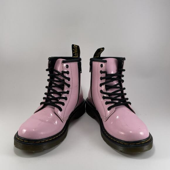 Dr. Martens Doc 1460 J Combat Boots Kids Youth Toddler Size 2 Pink Patent - Picture 10 of 11
